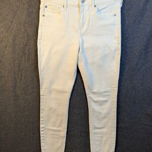 Express Cream Skinny Jeans Sleek Fit
